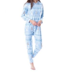 Disney Frozen Olaf Sleep Pajama Jumpsuit Union Suit Blue PJammy XXL/XXXL